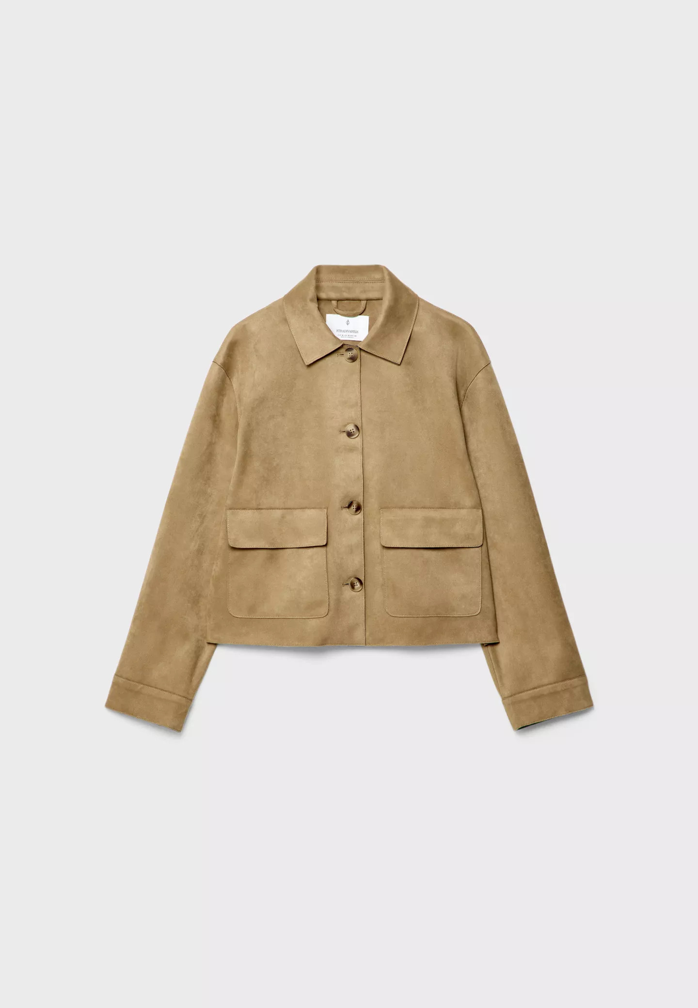 Jacke aus Wildlederimitat mit Taschen | Stradivarius DE