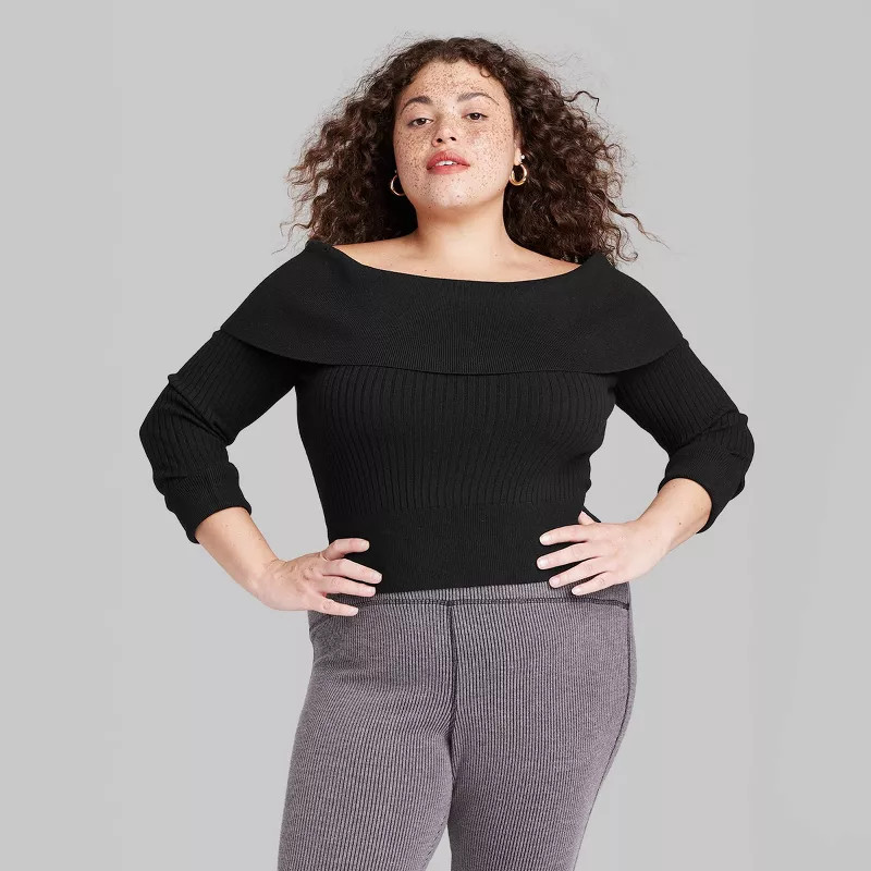 Women's Fitted Off the Shoulder Sweater Top - Wild Fable™ | Target