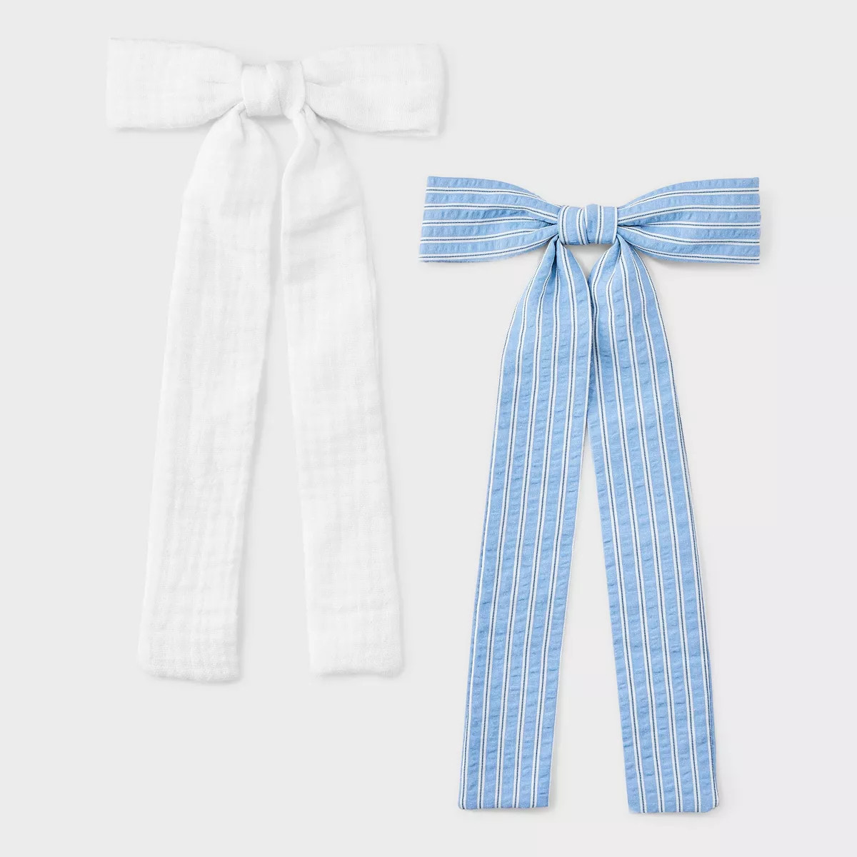 Linen Solid Striped Bow Hair Barrette - Universal Thread™ | Target
