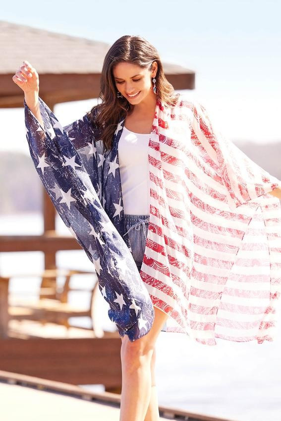 Americana Paisley Kimono | Cato Fashions