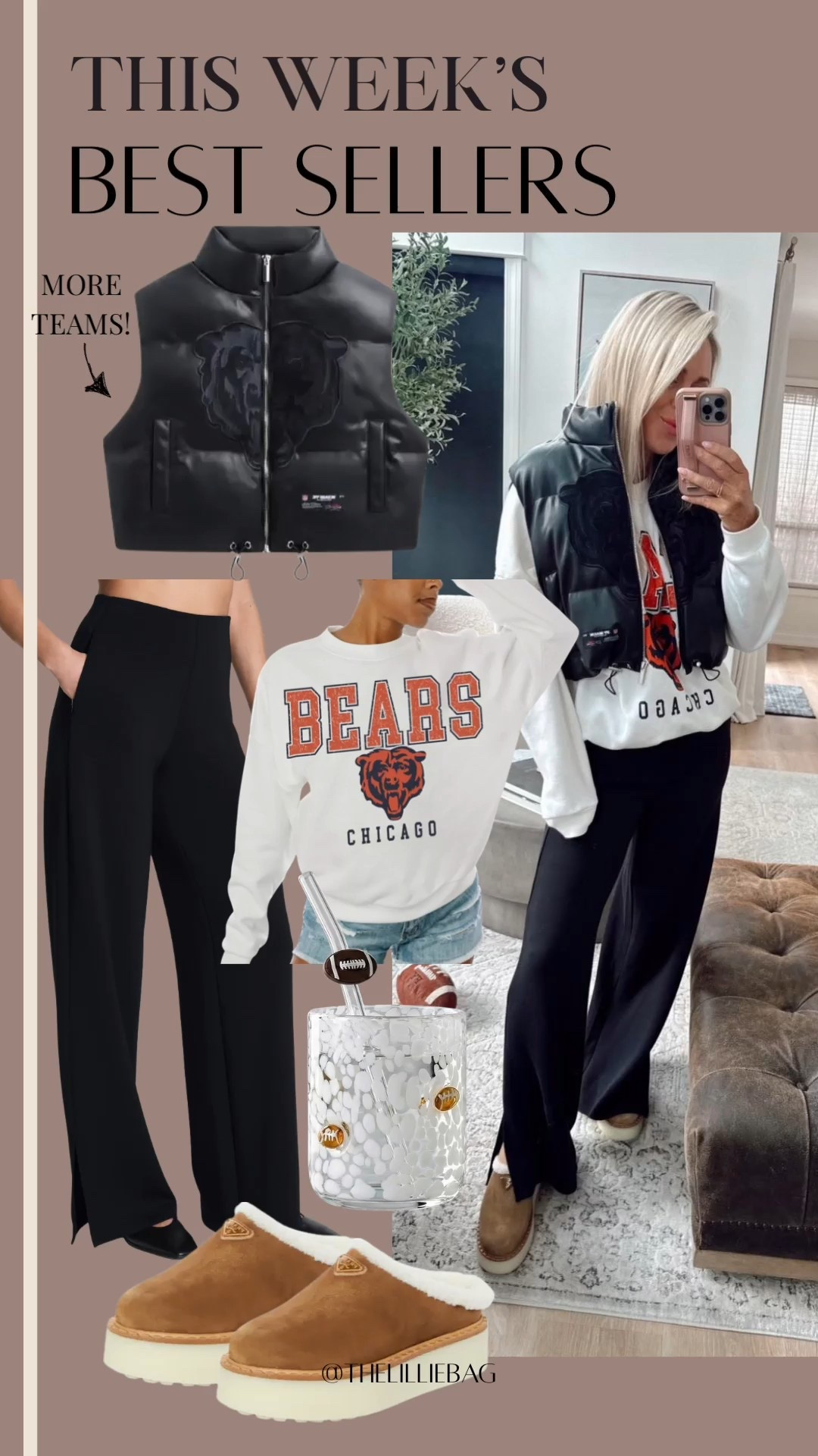 Best selling vest! BEAR down!!!🐻 I did medium in vest!
Spanx use code: LILLIEXSPANX

Spanx. Chicago bears. Game day. Vest. 

#LTKSeasonal #LTKootd