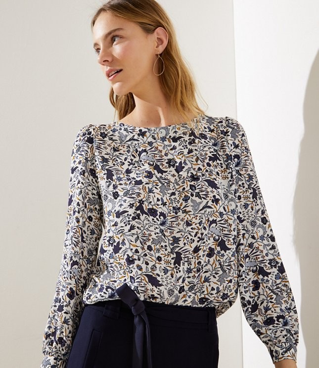 Floral Vine Shirttail Blouse | LOFT | LOFT