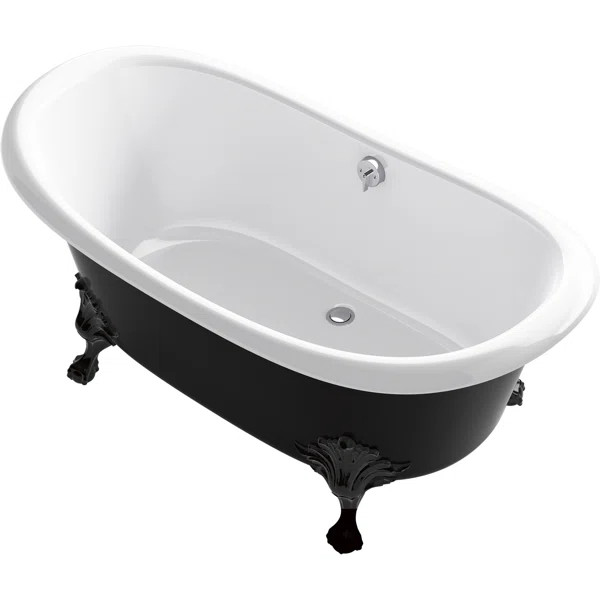 K-21000-P5-0 Artifacts® 66" x 33" Freestanding Bath with Iron Black Exterior | Wayfair North America