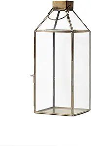 Serene Spaces Living Large Gold Decorative Hurricane Lantern Candle Holder with Glass Panels, 16"... | Amazon (US)