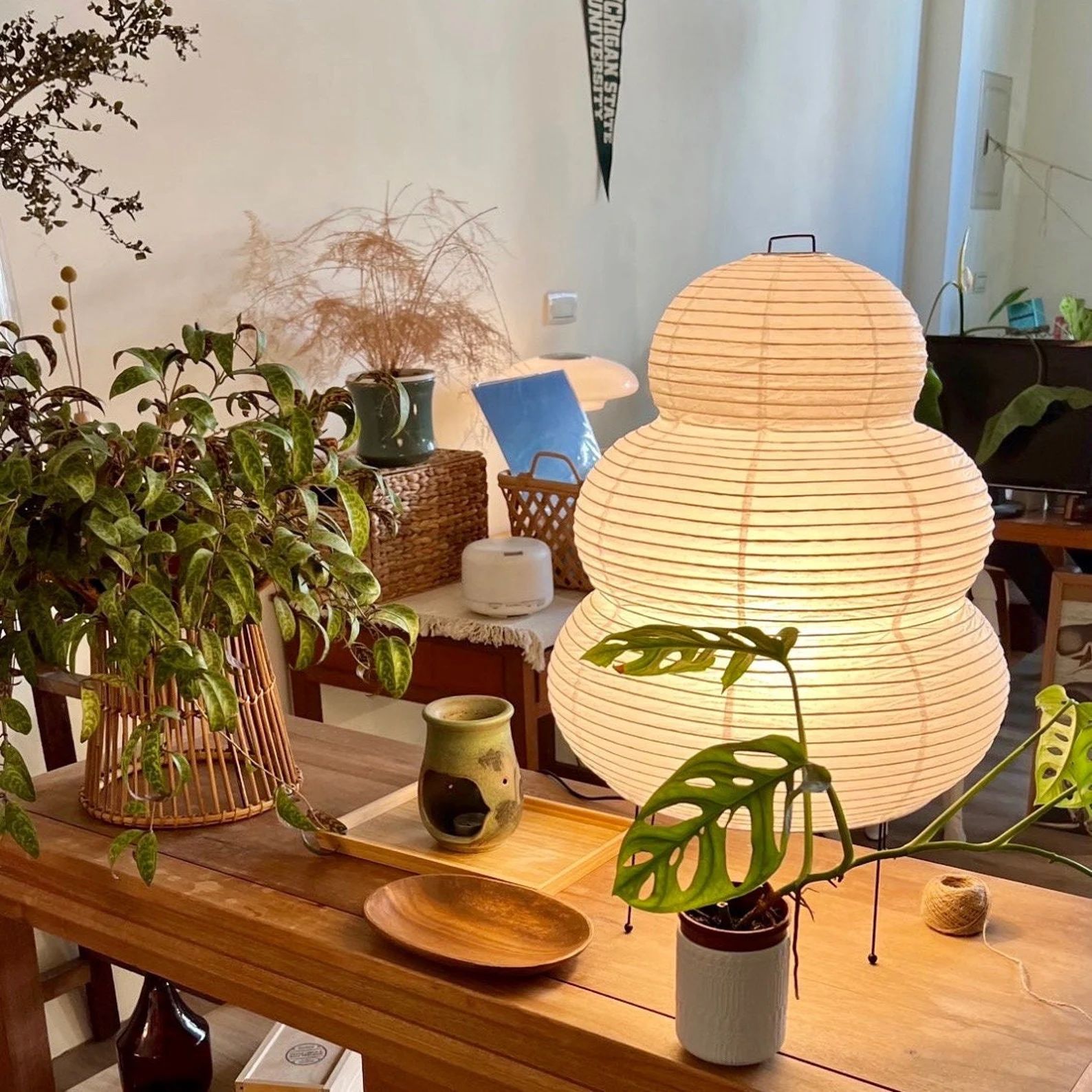Japanese Sphere Paper Floor Lamp | Noguchi inspired Lantern + Bulb included | Etsy (US)