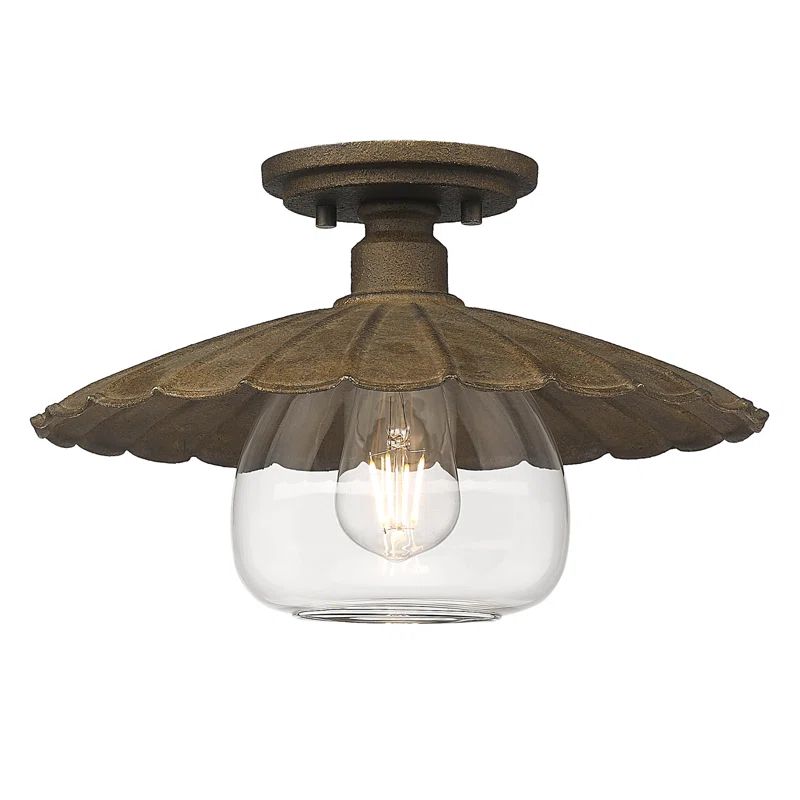 Clemence Glass Semi Flush Mount | Wayfair North America