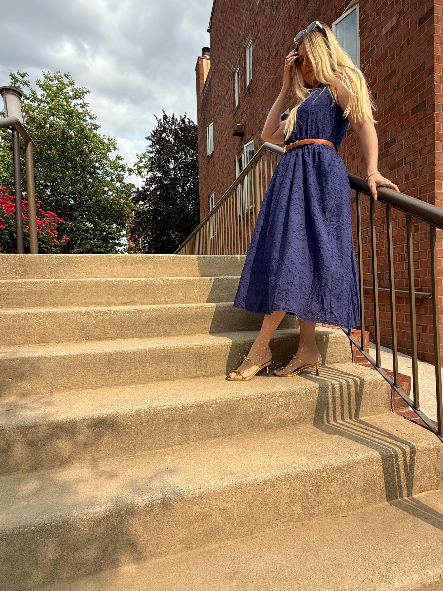 Timeless style eyelet summer dress and gold bow heels under $50.

Both TTS

#LTKFindsUnder50 #LTKStyleTip #LTKSummerEdit