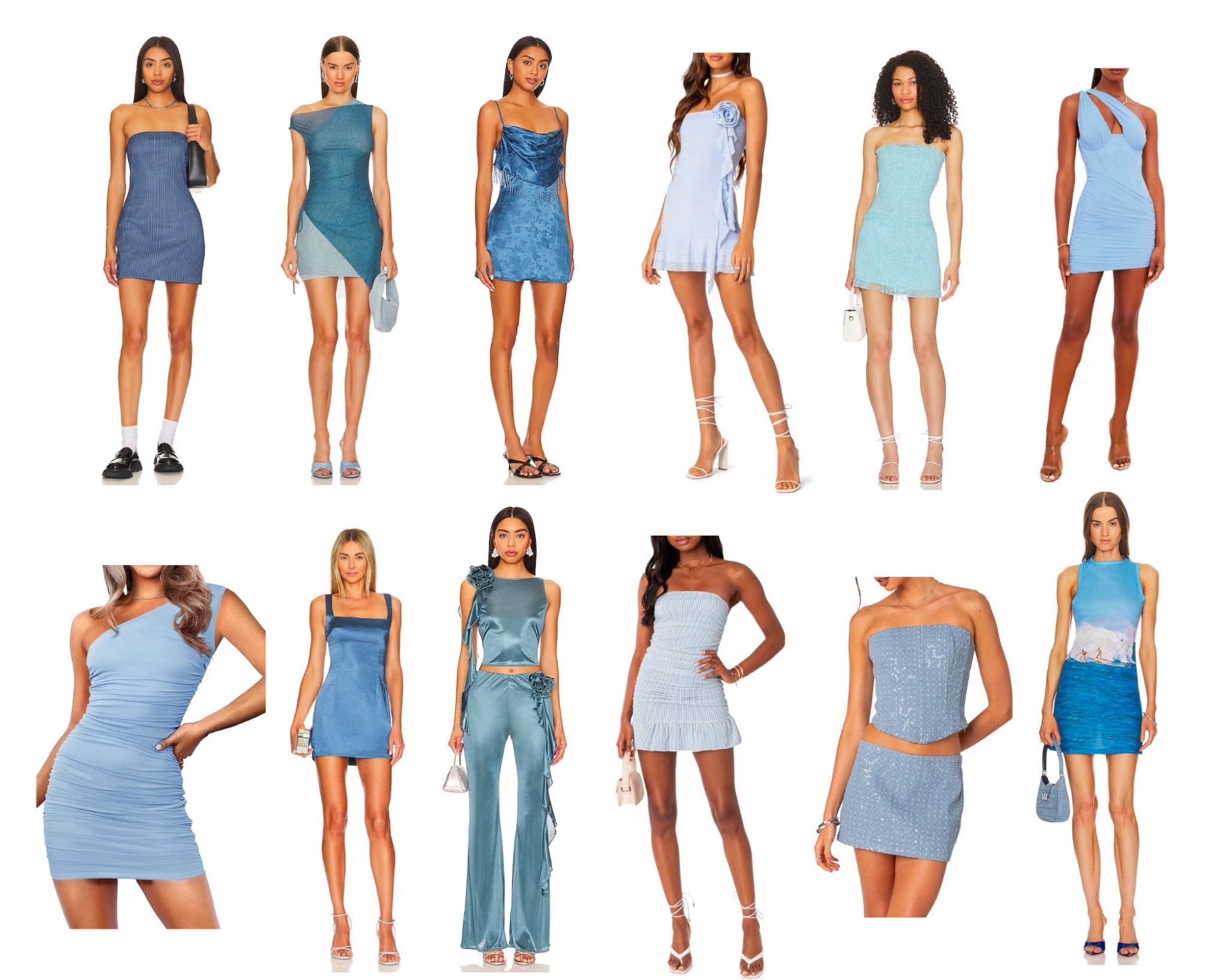 Something Blue: Bachelorette outfit themes for the whole crew. I love these for “Last Toast on the Coast” “Mamma Mia”, “On Cloud 9” themes 💙🦋🩵 #bachelorette #bachparty #blue 

#LTKparties