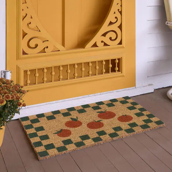 Oranges Checkerboard Fruit 18" x 30" Doormat - 18" x 30" | Bed Bath & Beyond