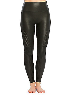 Spanx Women's Faux Leather Moto Leggings - Very Black - Size Small | Saks Fifth Avenue