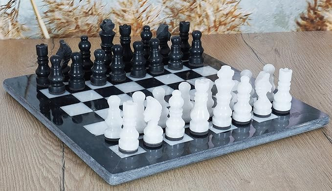 Radicaln Marble Chess Set 12 Inches Black and White Handmade Chess Board Game - 1 Chess Board & 3... | Amazon (US)
