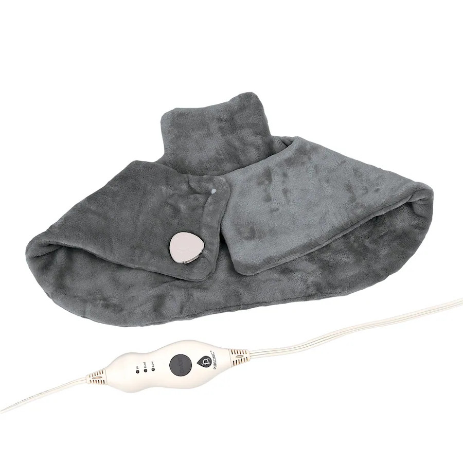 Pursonic - Electric Neck & Shoulder Heating Pad - Gray | Best Buy U.S.