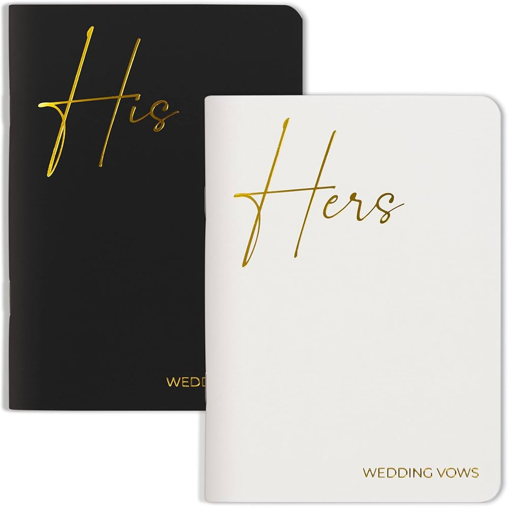 Elegant Vow Books With Gold Foil Lettering For Your Wedding - Perfectly Sized His and Hers Vow Bo... | Amazon (US)