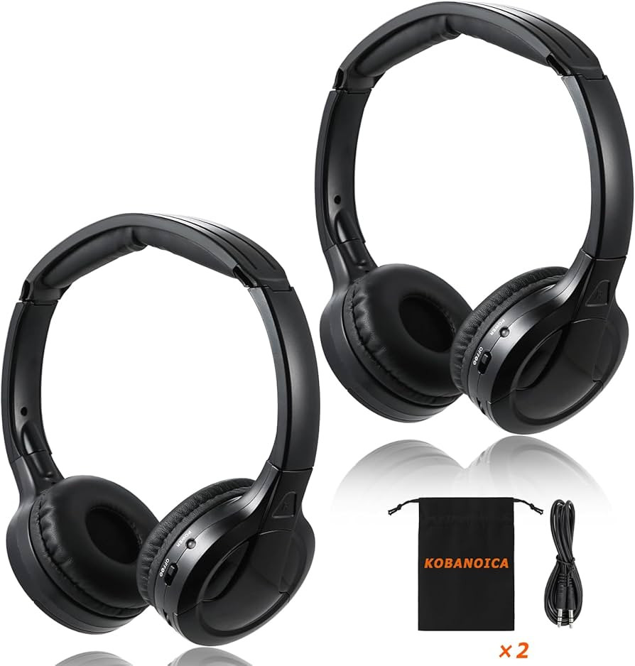 Infrared Headphones for Car DVD, Universal 2 Channel Wireless On-Ear Car Headphones (2 Pack) | Amazon (US)