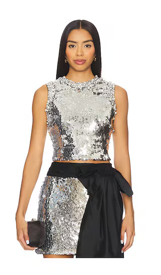 Moonlight Sequin Top in Silver | Revolve Clothing (Global)