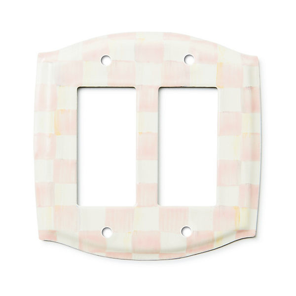 MacKenzie-Childs Rosy Check Double Rocker Switch Plate | MacKenzie-Childs