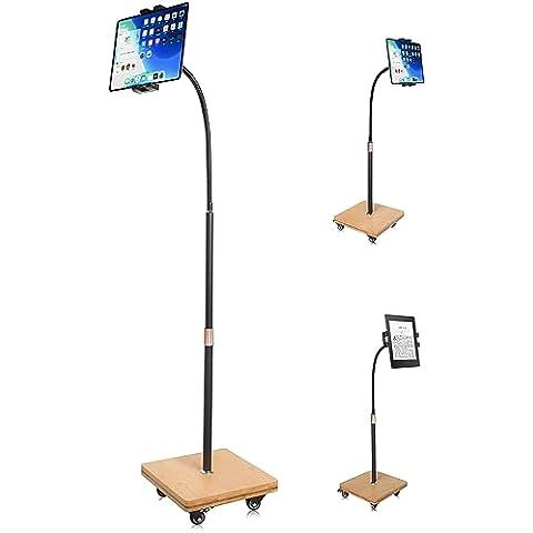 wishacc ipad Stand Floor for Bed - Gooseneck Tablet Holder Mount with Adjustable Height and 4 Whe... | Amazon (US)