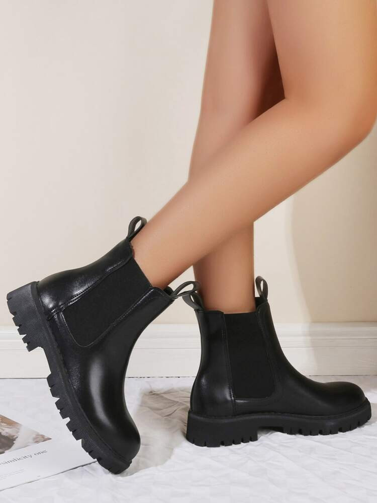 Splicing Design Chelsea Boots | SHEIN