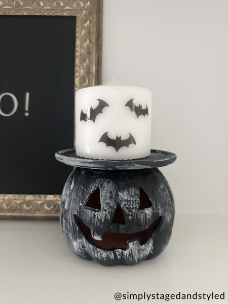 Terra Jack-O-Lantern Pillar Holder | Mud Pie