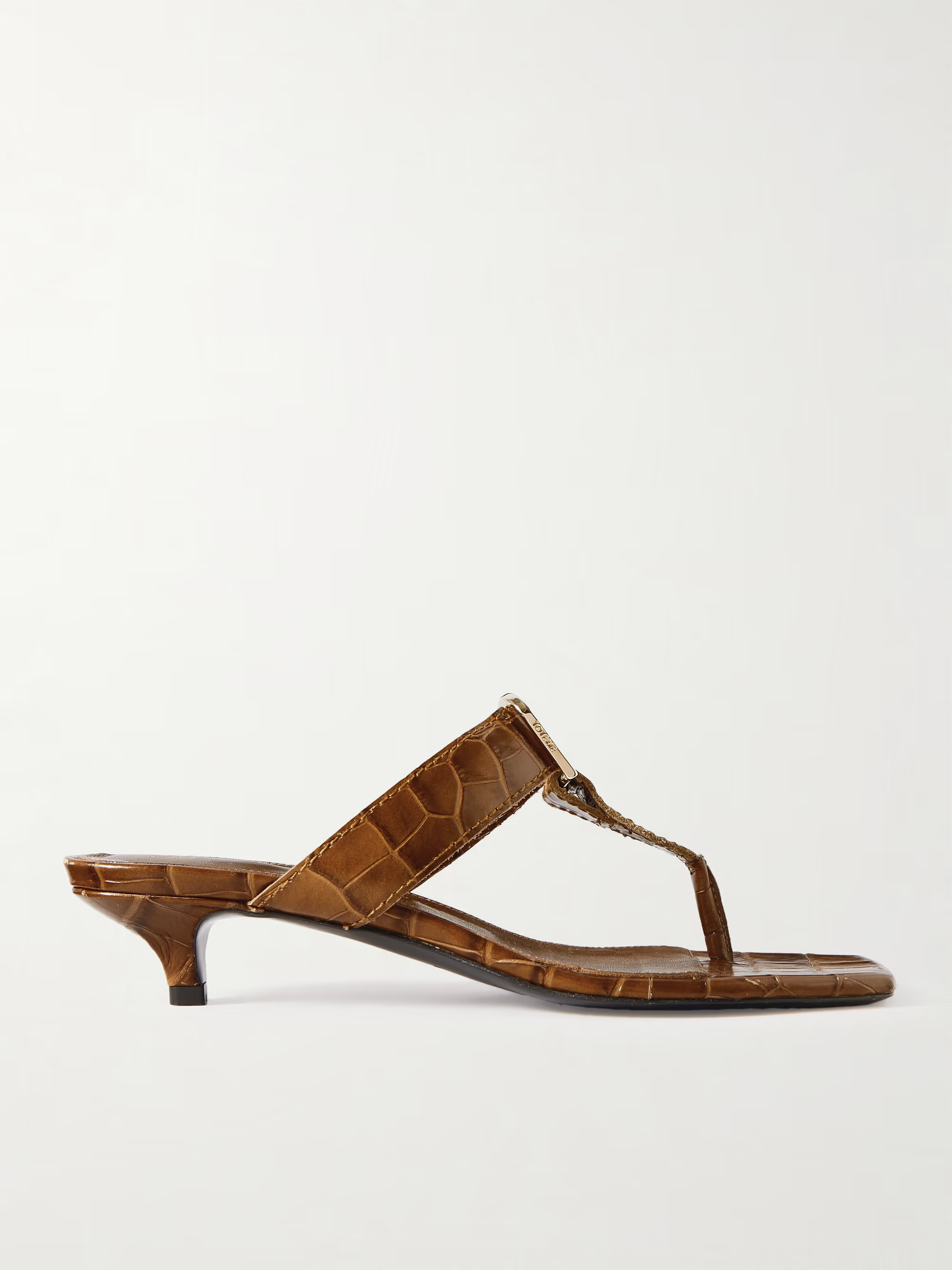 + NET SUSTAIN The Belted Croco Flip-Flop croc-effect leather mules | NET-A-PORTER (US)