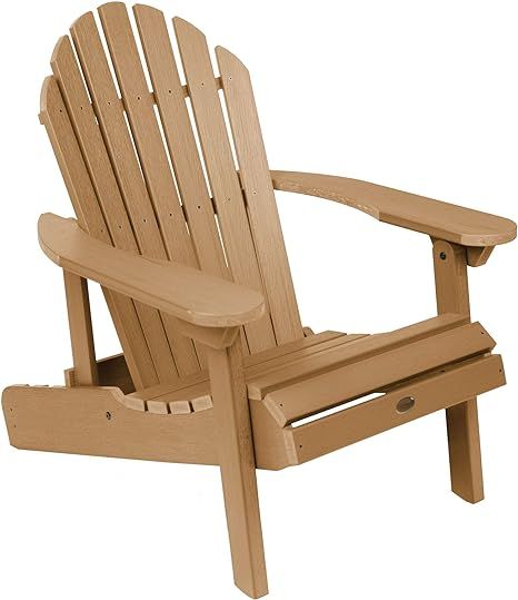 Highwood AD-KING1-CGE Hamilton Folding and Reclining Adirondack Chair, King Size, Coastal Teak | Amazon (US)