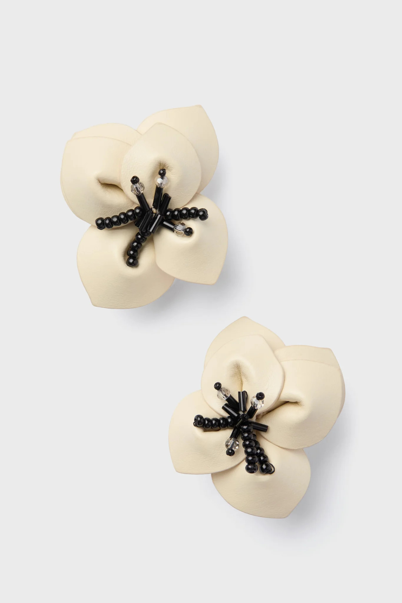 Cream Leather Eliza Earrings | Tuckernuck (US)