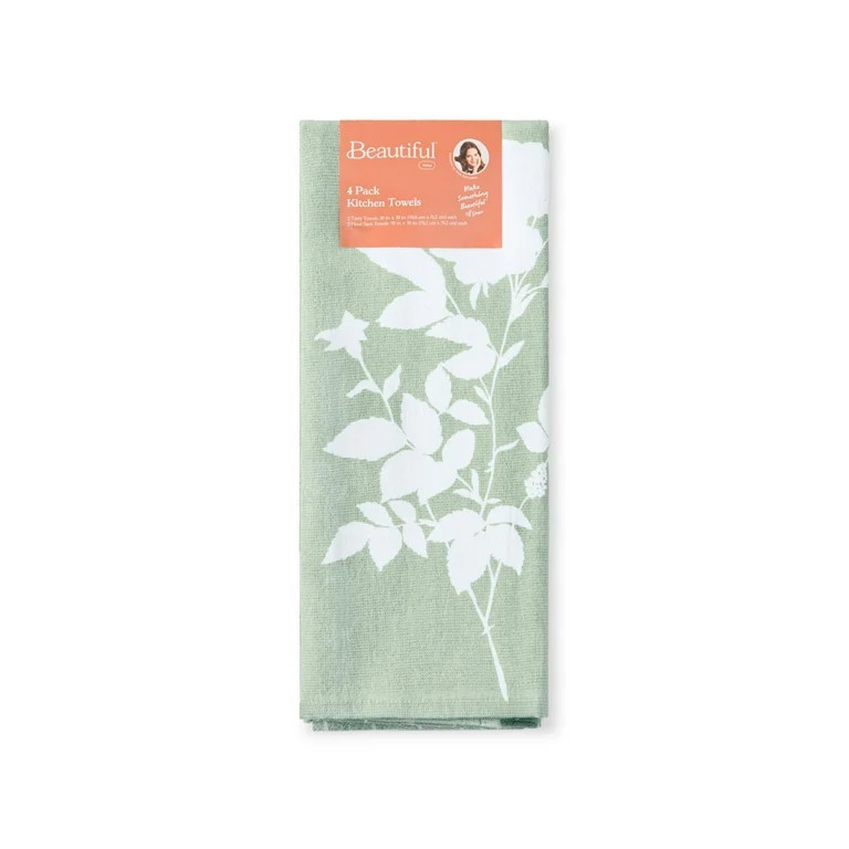 Beautiful 4-Piece Kitchen Towel Set, Green - Walmart.com | Walmart (US)