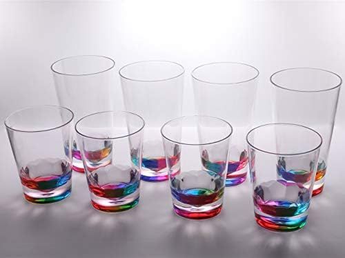 14oz and 22oz Rainbow Colored Acrylic Glasses, Set of 8 BPA Free | Amazon (US)