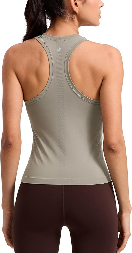CRZ YOGA Seamless Workout Tank Tops for Women - Athletic Running Gym Sleeveless Shirts Crewneck R... | Amazon (US)
