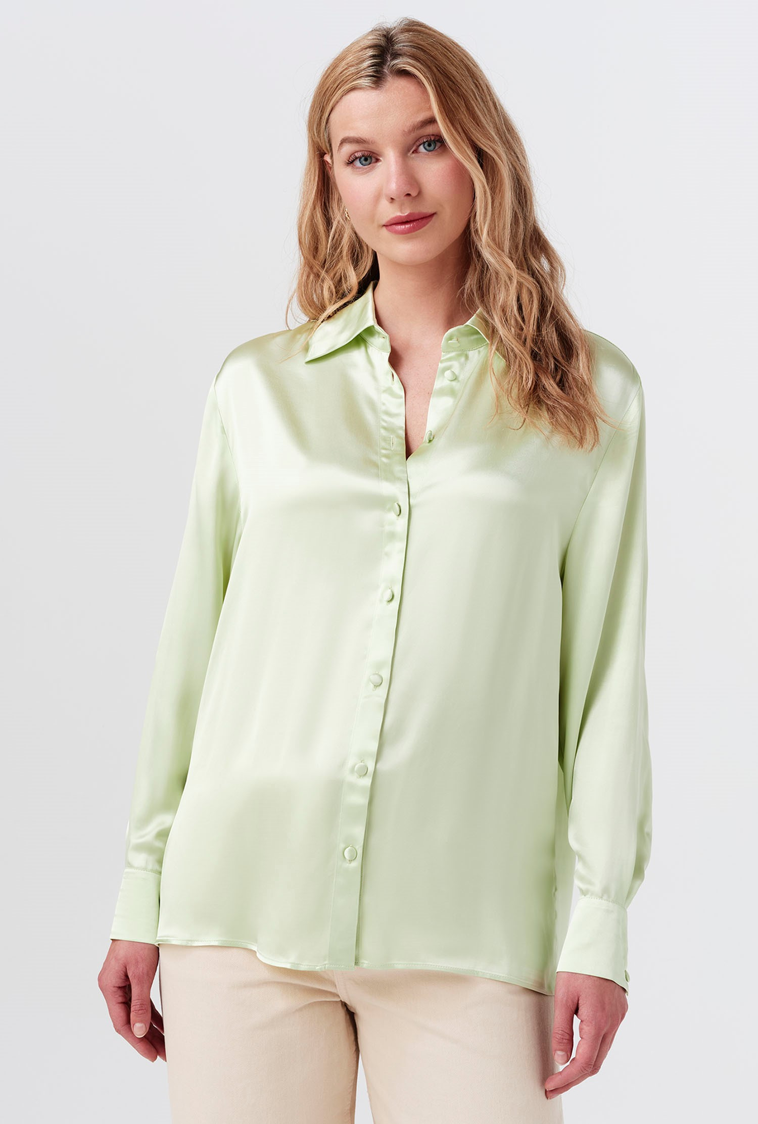 Ellie Satin Collared Shirt | Ghost