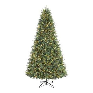 9 ft. Elegant Twinkling Grand Fir LED Pre-Lit Artificial Christmas Tree with Timer T33 | The Home Depot