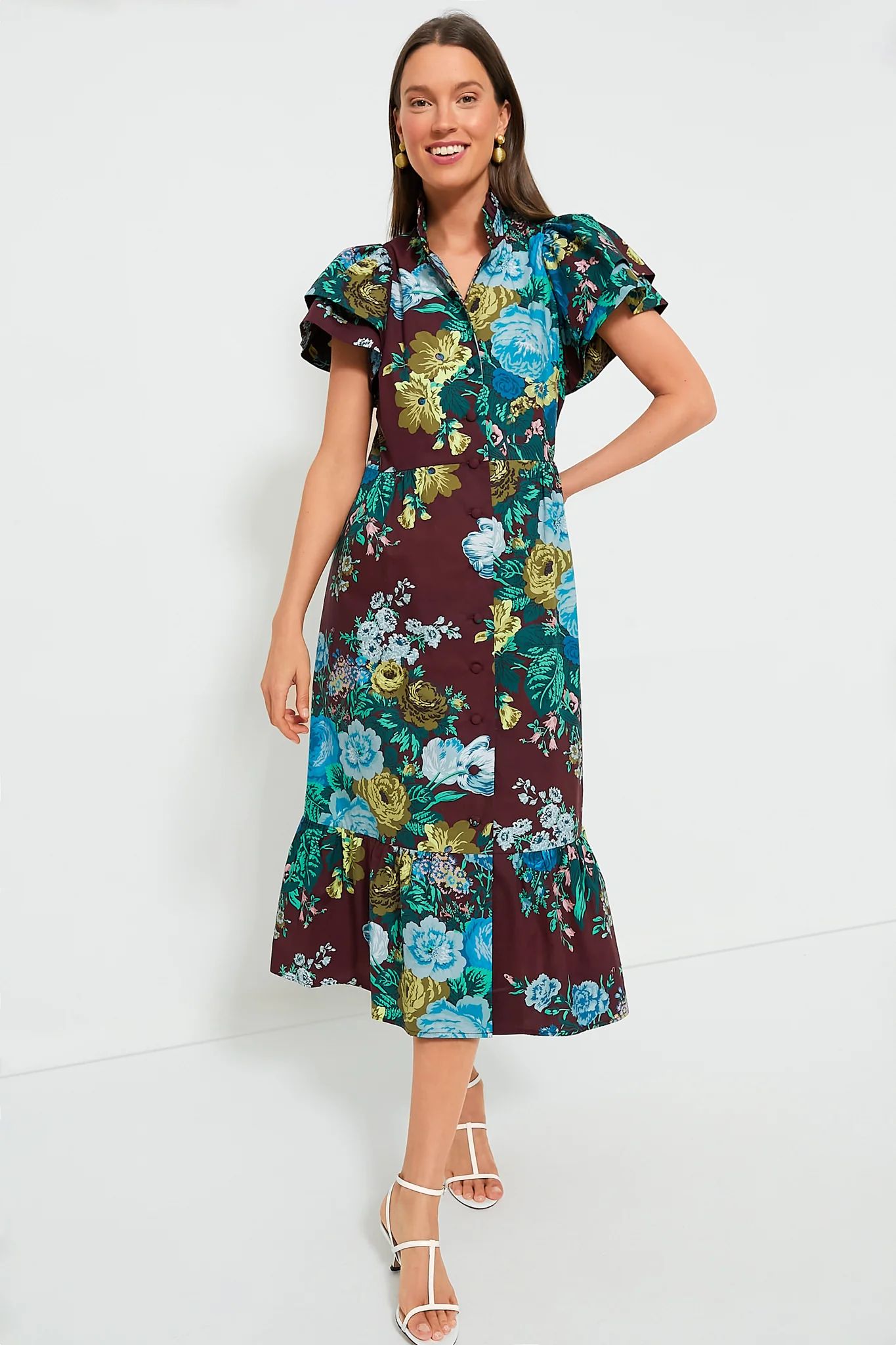 Merlot Verdant Floral Alice Dress | Tuckernuck (US)