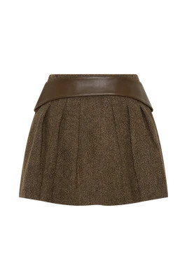 Romy Mini Skirt With Hardware / Herringbone | MESHKI | XXL | Meshki UK