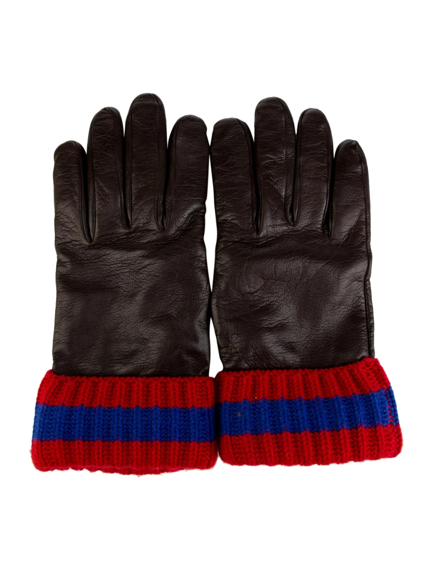 Knit Ribbed Leather Gloves. | The RealReal