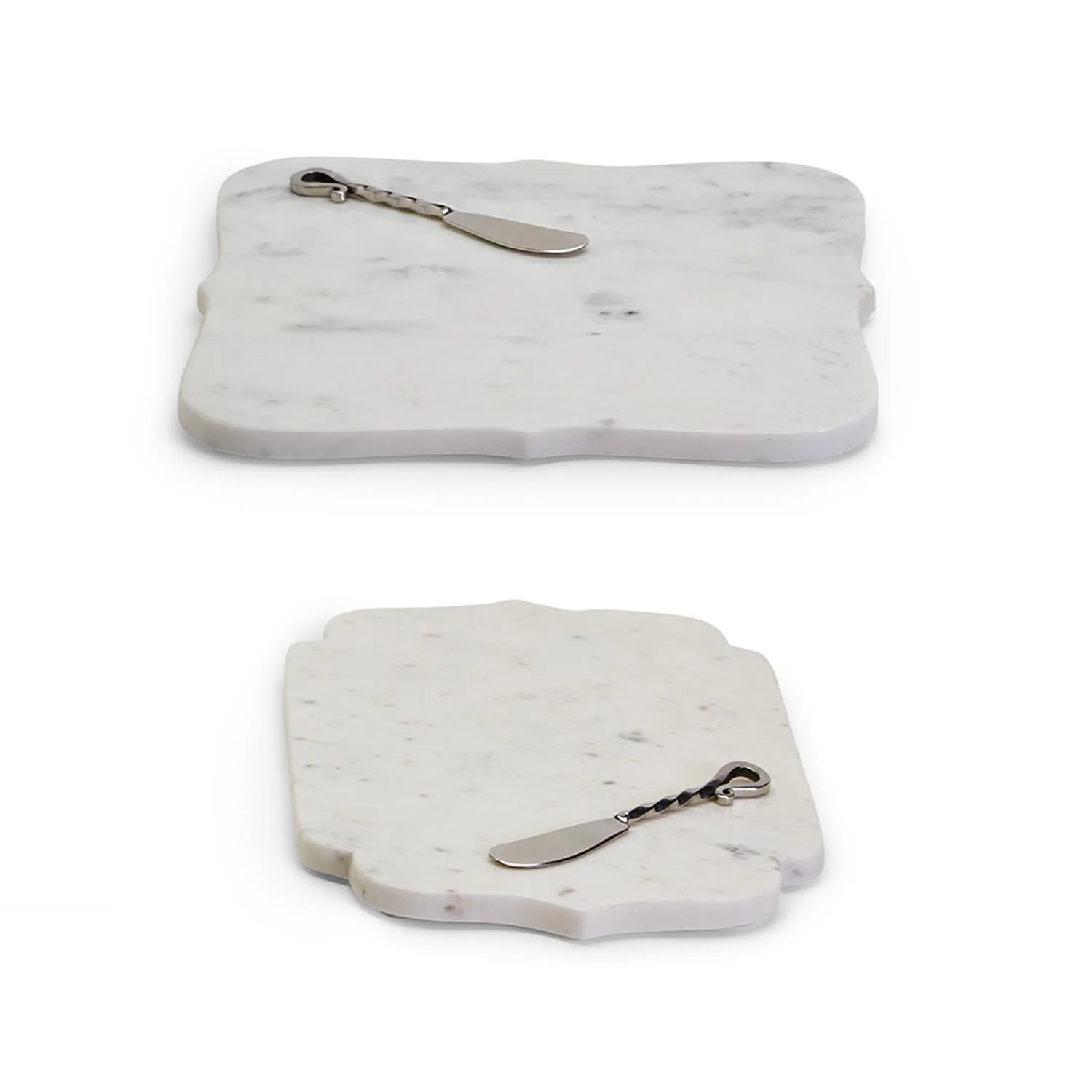 Marble Arabesque Serving Tray with Cheese Spreader | Burke Decor