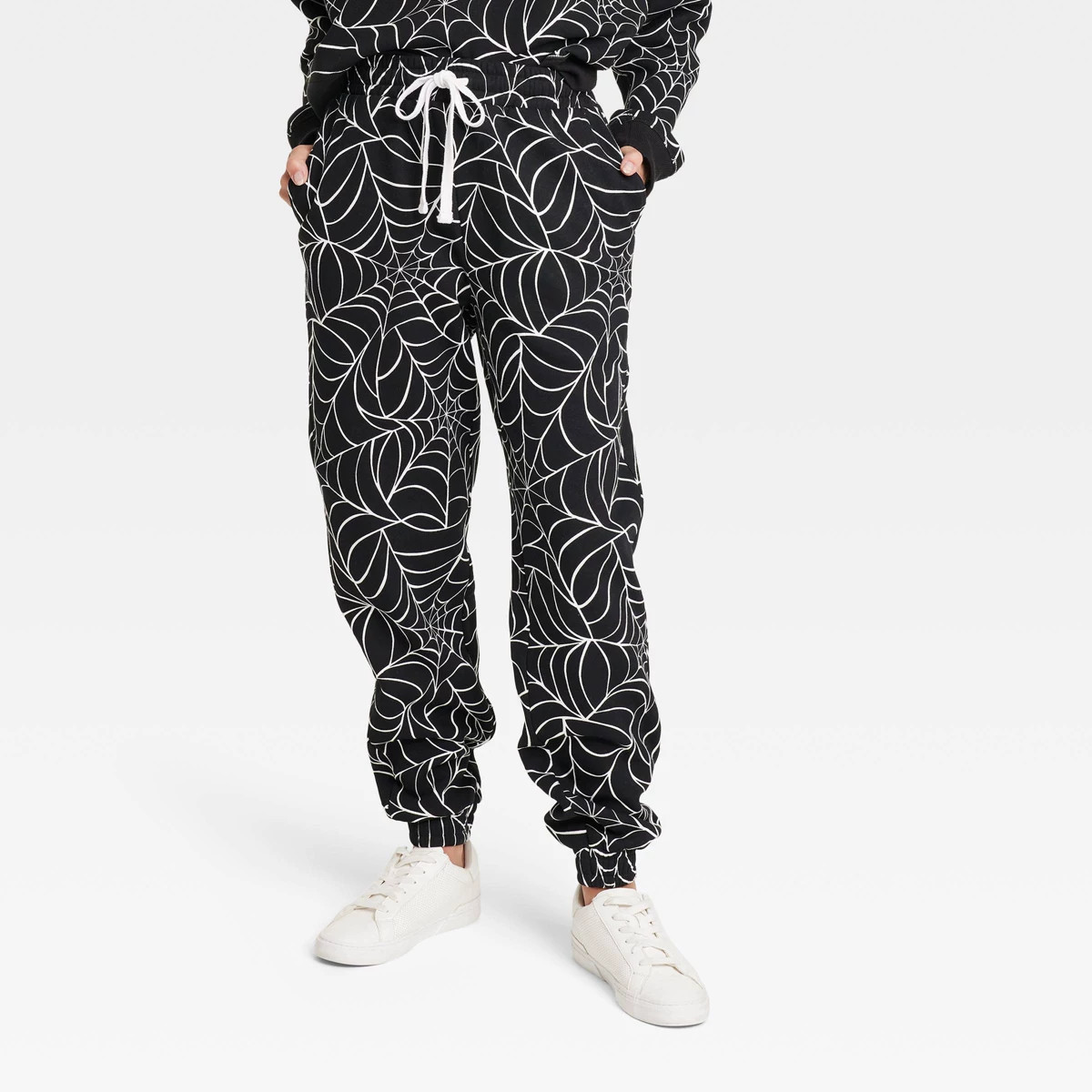 Women's Spider Web Graphic Jogger Pants - Black | Target