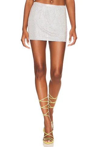 Camila Coelho Noemi Skirt in Silver Rhinestone from Revolve.com | Revolve Clothing (Global)