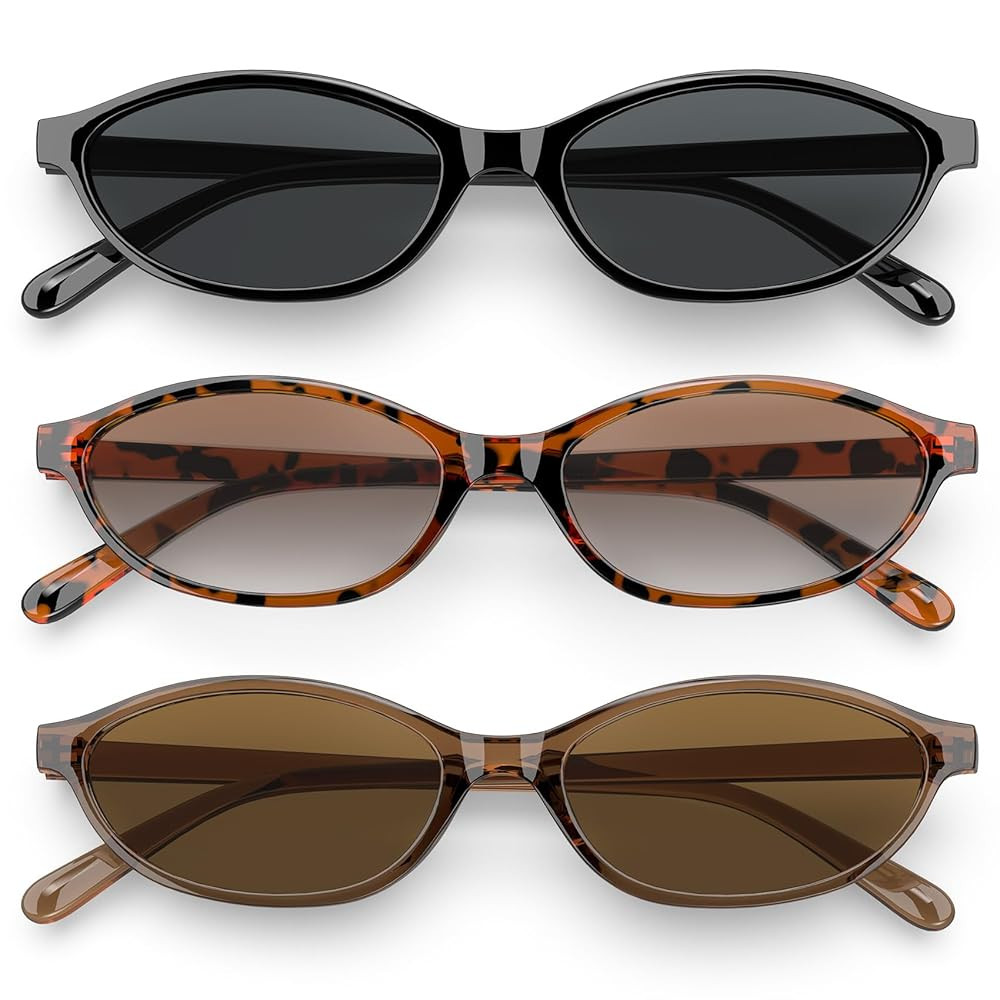 Retro Oval Womens Sunglasses Cat Eye Sunglasses for Women: Chic 90s Sunnies Lightweight Trendy Su... | Amazon (US)