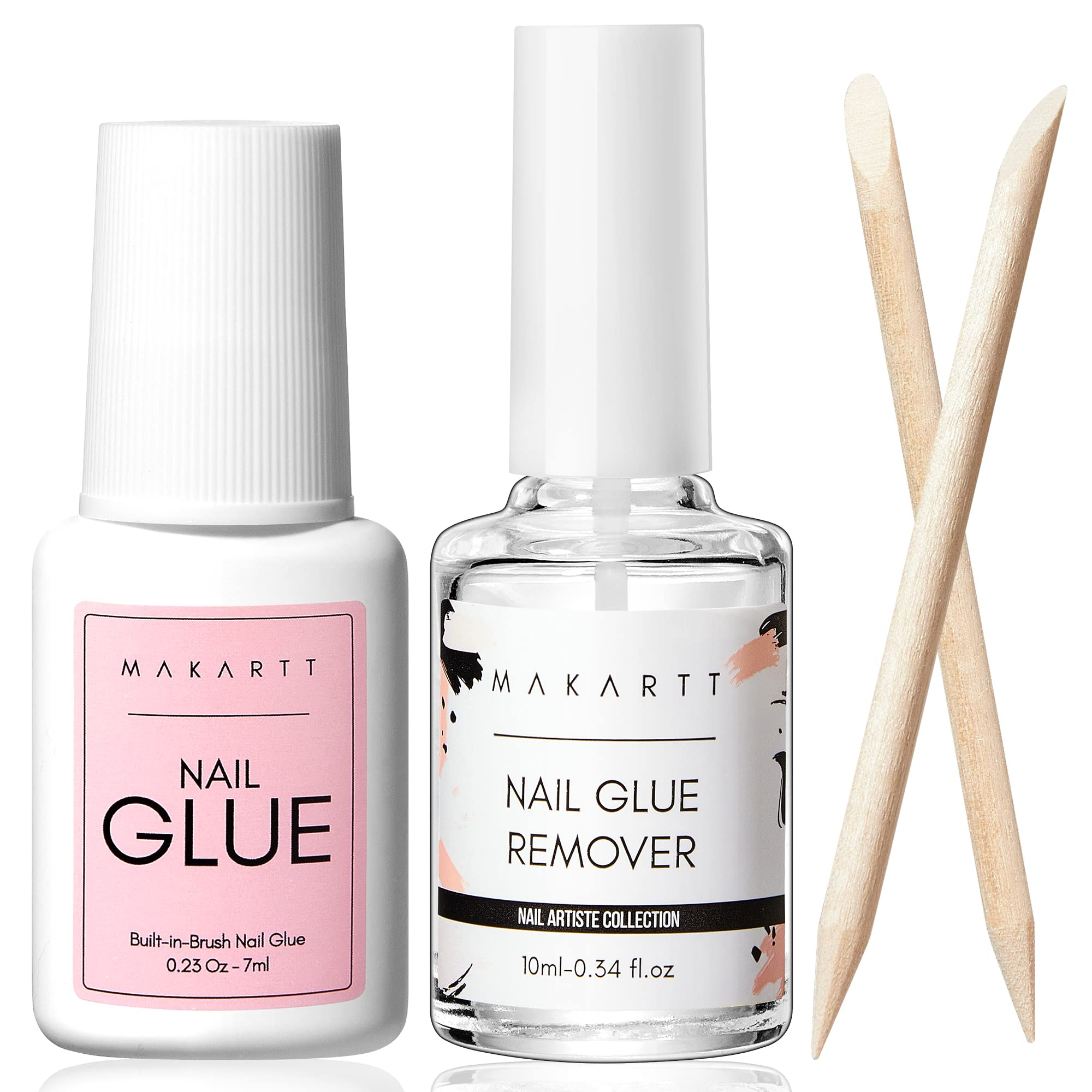 Makartt Nail Glue with Glue Remover Kit, Super Strong Nail Glue 7ML for Acrylic Nails Press On Na... | Amazon (US)