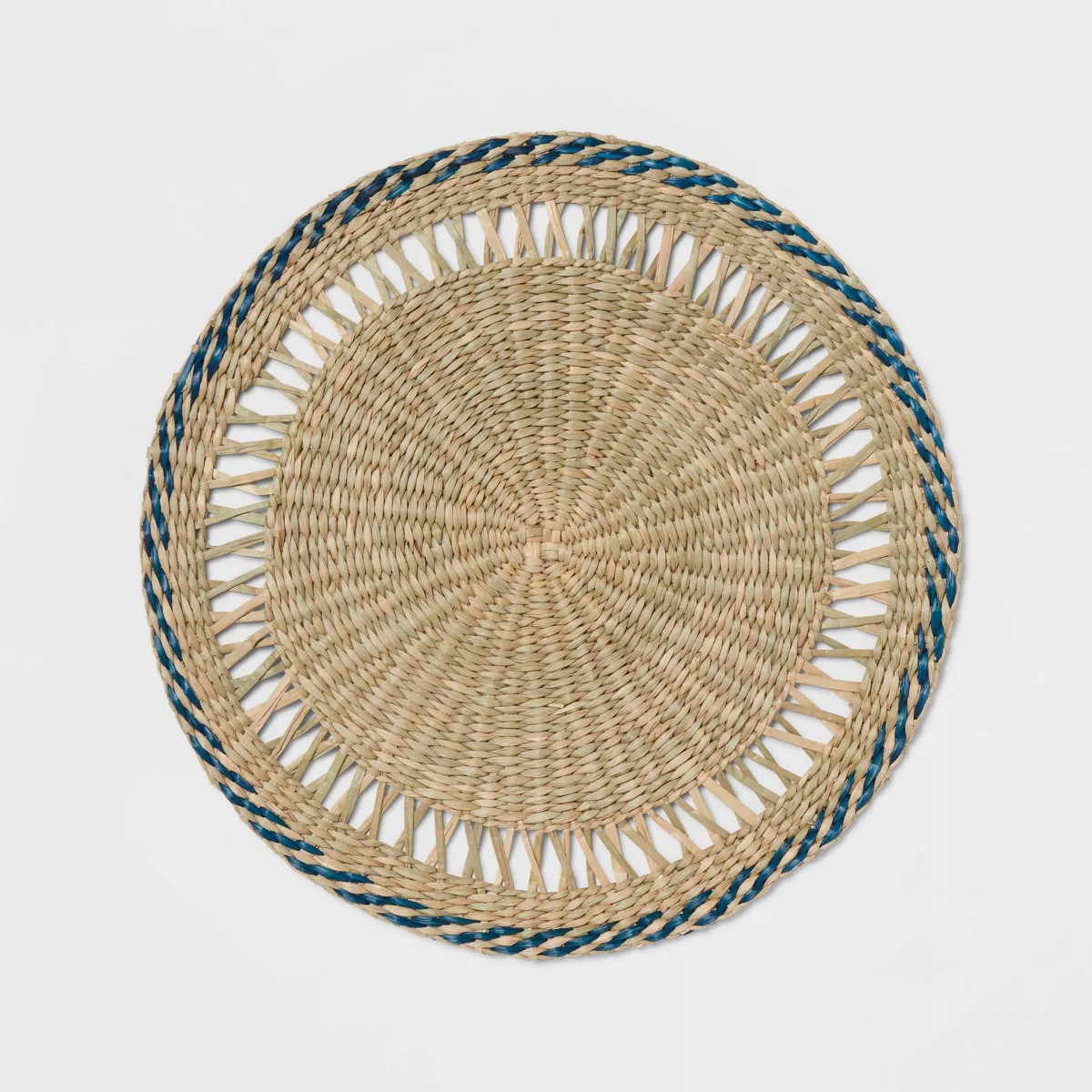 15" Woven Seagrass Charger Blue/Natural - Threshold™ | Target