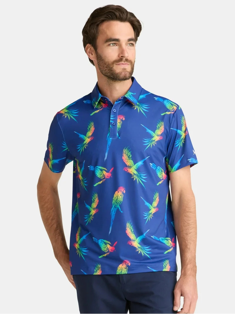 Birdie Bound Novelty Print Golf Polo Shirt, Men's & Big Men's Sizes S-5XL | Walmart (US)