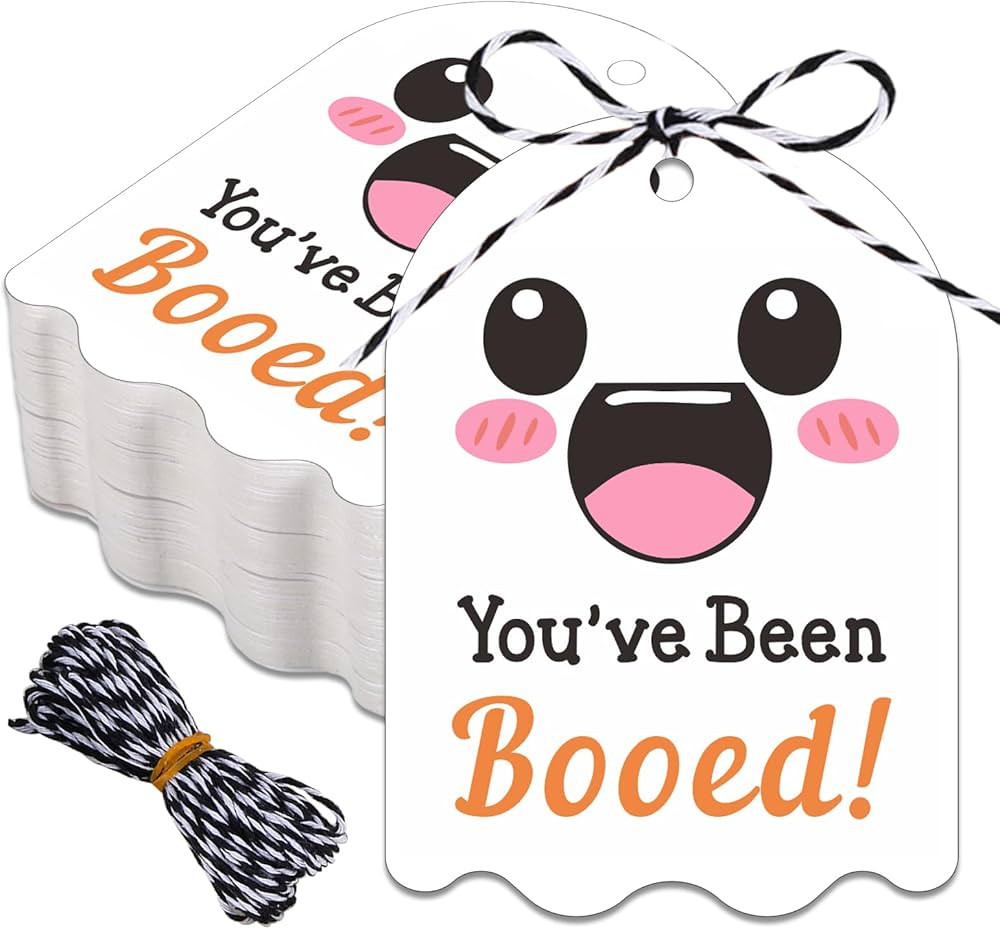 80 PCS Halloween Tags with String Attached Happy Halloween Tags for Boo Basket Stuffers for Women... | Amazon (US)