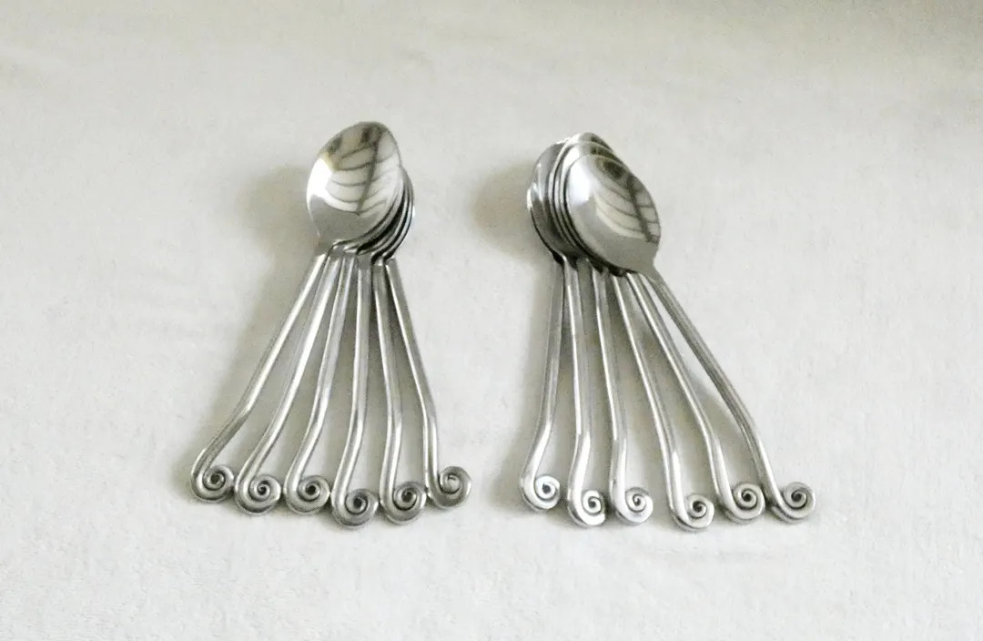French Swirl Tea or Coffee Spoons: Stainless Steel Twisted Handles | Etsy (US)