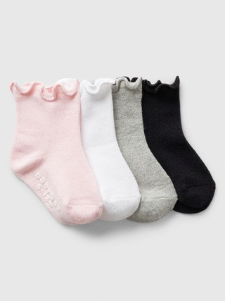 babyGap Lettuce-Trim Crew Socks (4-Pack) | Gap Factory