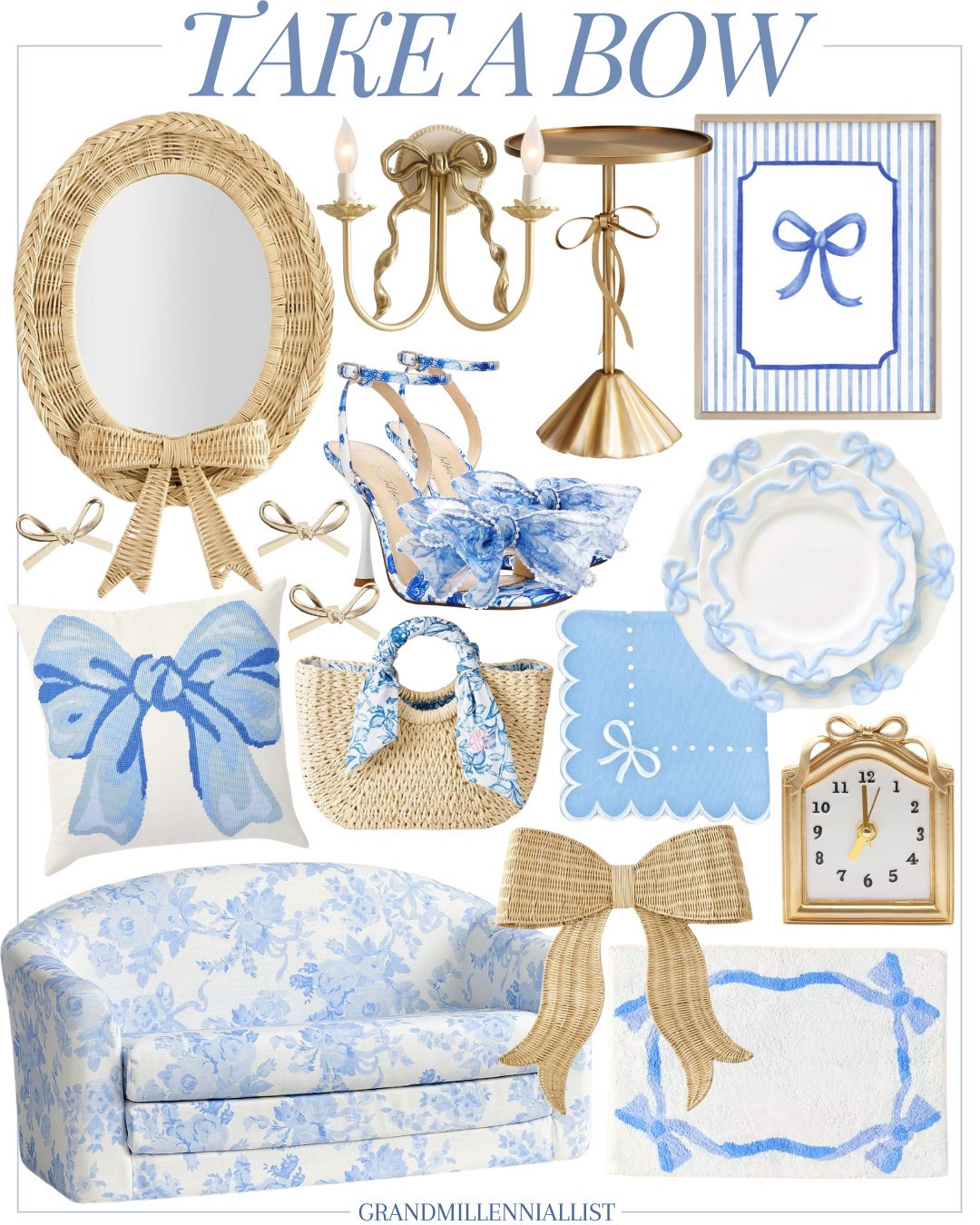 Blue bow decor - Preppy home decor - Grandmillennial home - blue and white decor - Love Shack Fancy - Pottery Barn - Dillards - Mark and Graham - Target home

#LTKHome #LTKStyleTip #LTKSeasonal