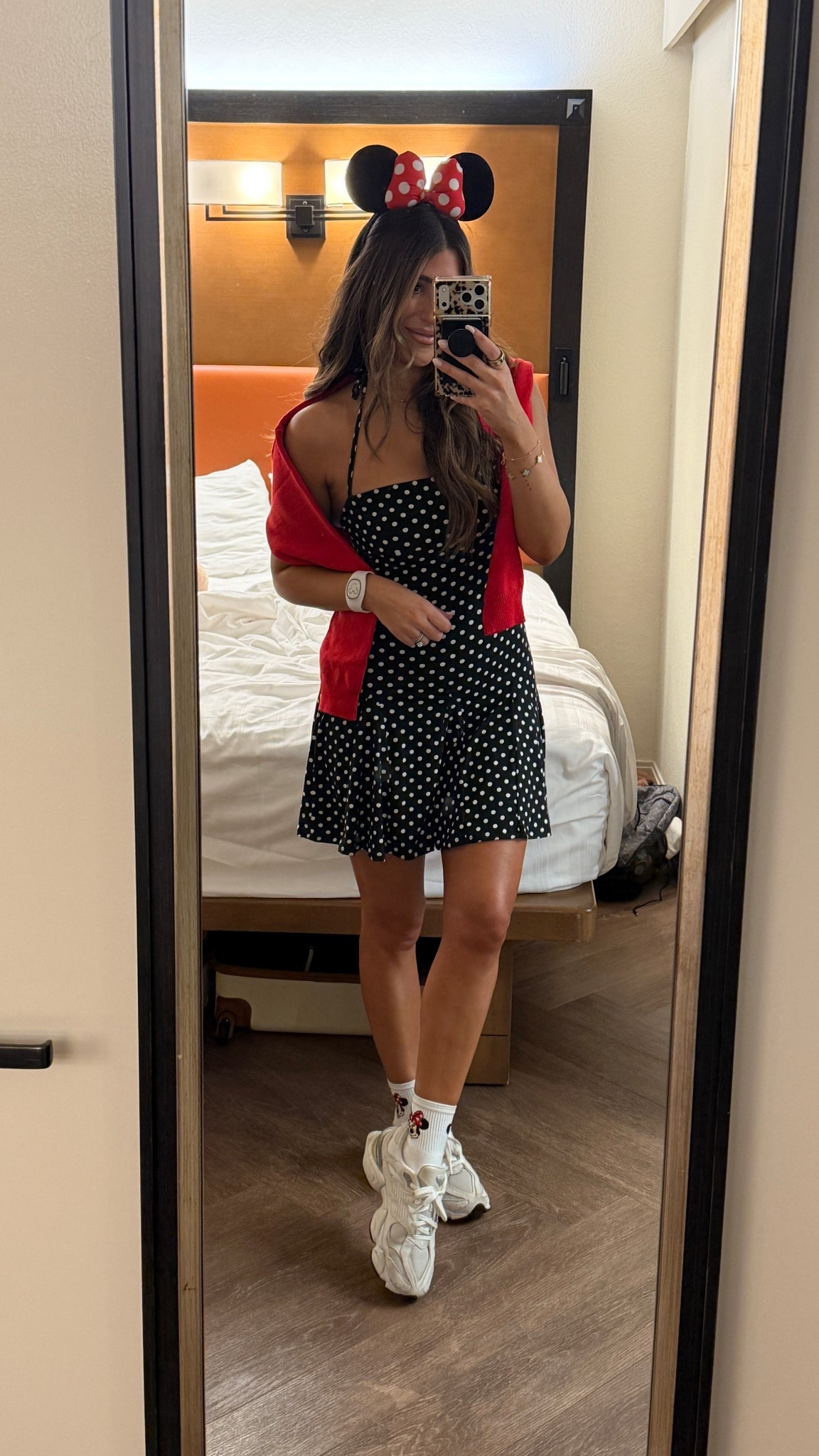 Disney outfit. Med dress small sweater. Polka dot dress. 

#LTKgrwm #LTKActive #LTKTravel