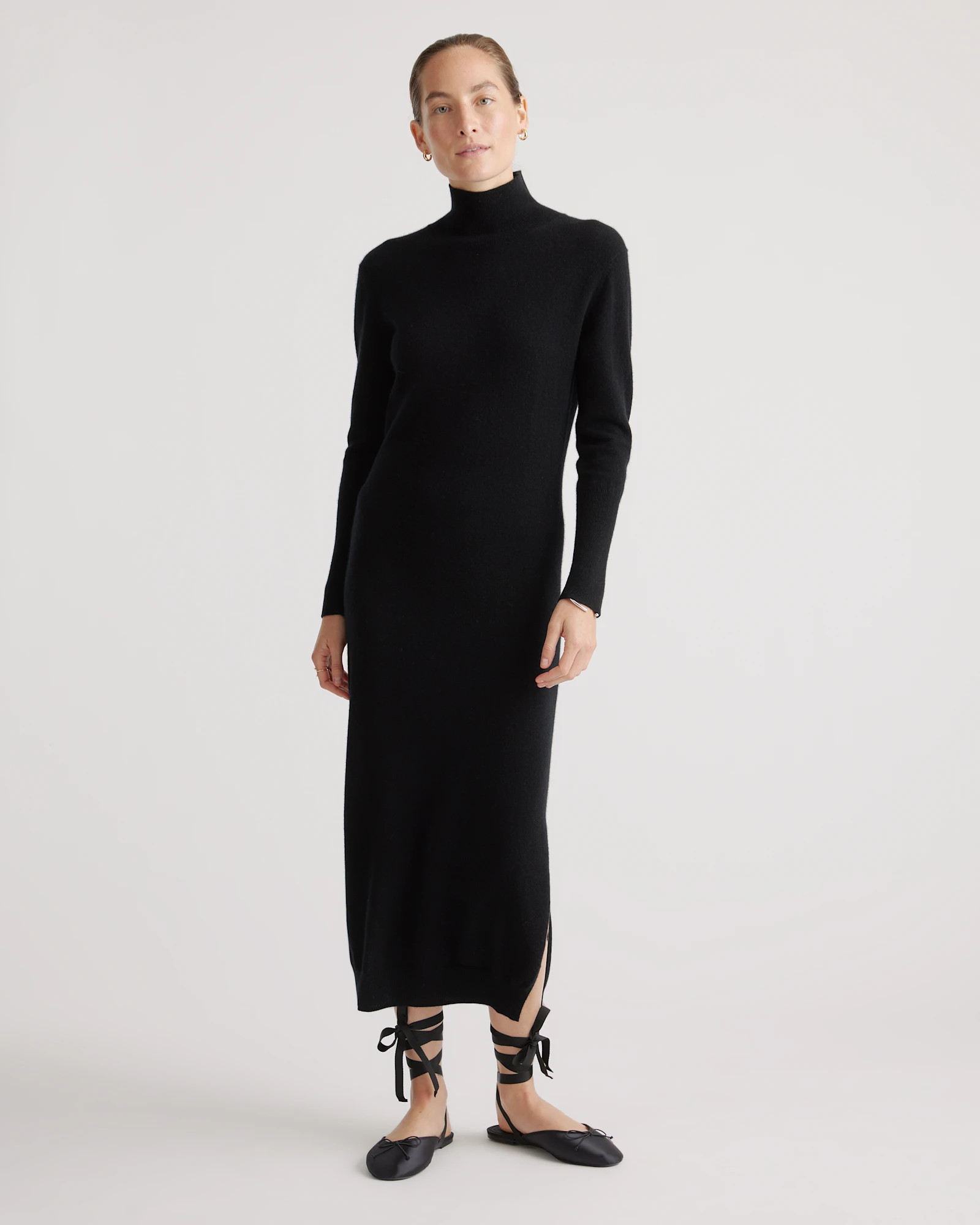 Mongolian Cashmere Turtleneck Midi Sweater Dress | Quince