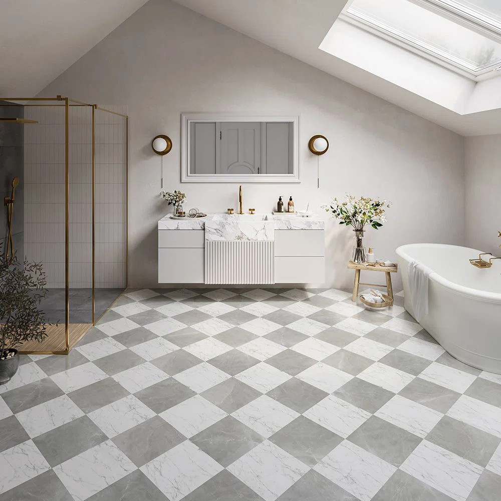 Tuscany Checkerboard 12X12 Marble Look Porcelain Tile | Wayfair North America