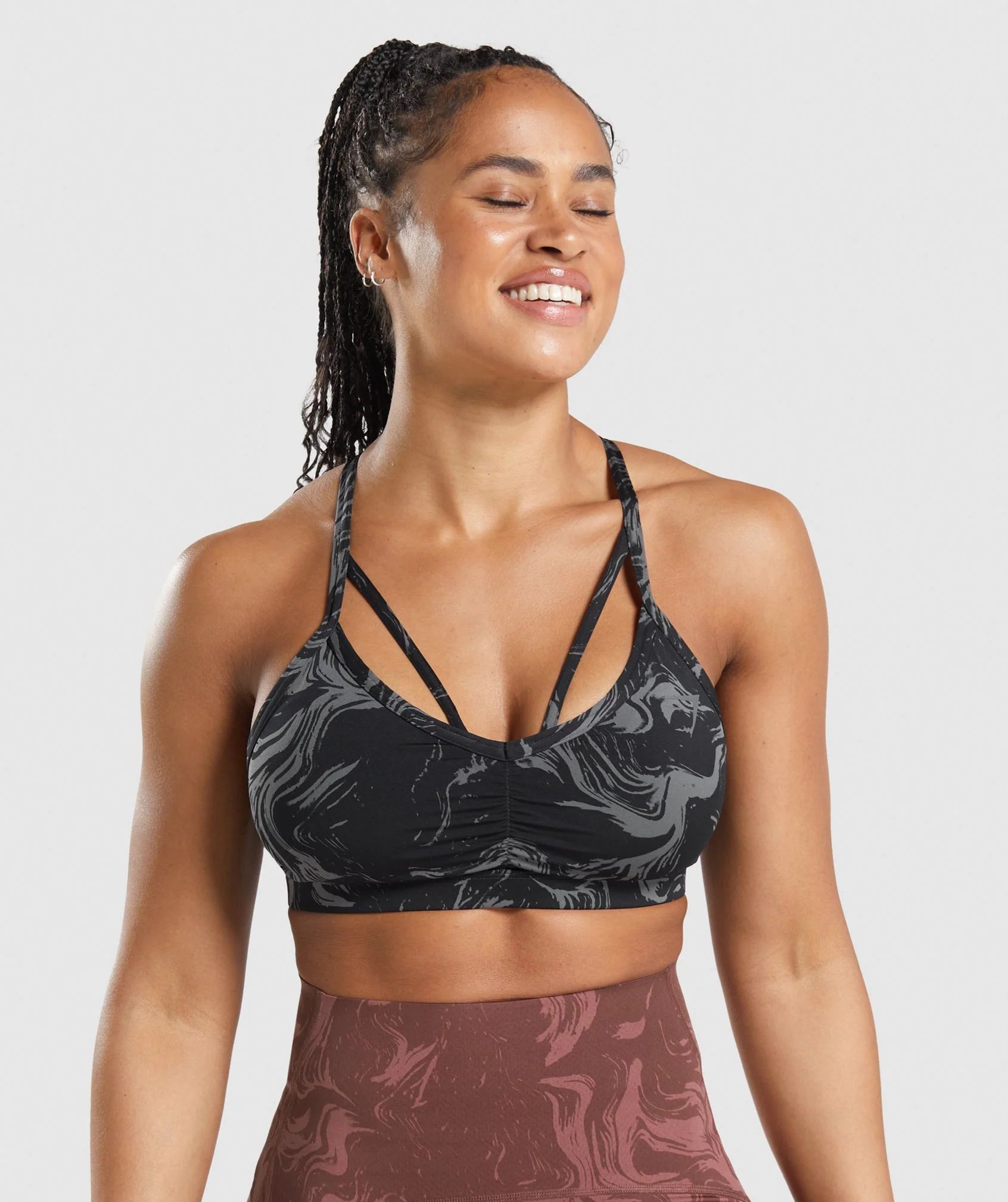 Gymshark GS Power Sports Bra - Black Print | Gymshark US