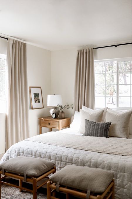 Shop some of my favorite bedding essentials from the lake house! 

#bedroom #nightstand #bed #curtains #thecompanystore 

#LTKfindsunder100 #LTKhome #LTKsalealert